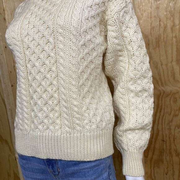 Aran Crafts Ireland Fisherman Sweater Pullover Womens Size S Vintage 100% Wool - Picture 4 of 15